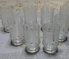 重量感ある　昭和レトロ　グラス8客　未使用