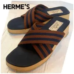 HERMES エルメス Hモチーフ ウッドソール サンダル 37 黒Vibram - メルカリ