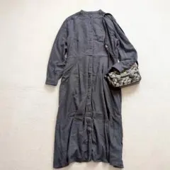 UNIQLO◇ソフトフランネルフレアシャツロングワンピース ノームコア M