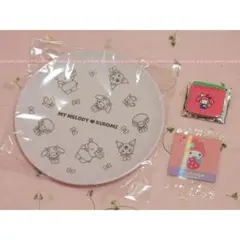 新品⭐マイメロディ♥クロミ×モスバーガー メラミンプレート＆31アイス缶バッジ他