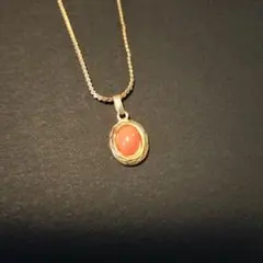 コーラルオーバル ビンテージネックレス