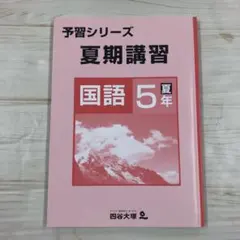 中学受験 四谷大塚 予習シリーズ 夏期講習テキスト　問題集　国語　5年夏　受験