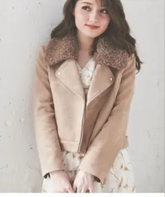 Noela ライダースジャケット ベージュ ¥19,800