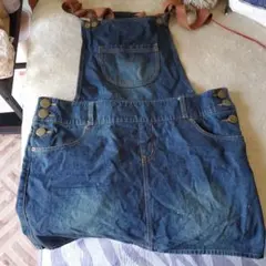 デニム ジャンスカ オーバーオール ミニスカ 大きいサイズ