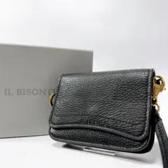 《極美品》イルビゾンテ レザーコインカードケース ミニ財布 ブラック 箱付き