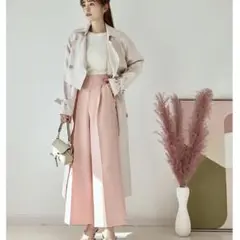 stola. ストラ　ダブルクロスワイドパンツ　ピンク