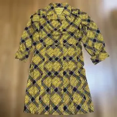 黄色ワンピース　昭和レトロ　Mサイズ