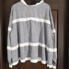 新品未使用Samansa Mos2 グレー 長袖シャツ