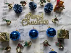 クリスマス　装飾品セット　飾り　ツリー 青