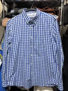 BANANA REPUBLIC 青のギンガムチェックシャツ