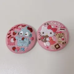 サンリオ刺繍缶バッチ ハローキティ ハンギョドン