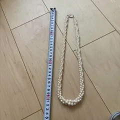 ホワイトパール二重巻きネックレス