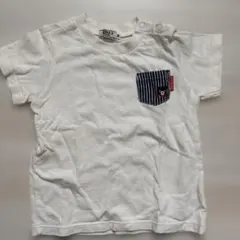 DOUBLE.B ポケット付きホワイトTシャツ 90