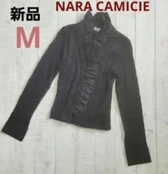 ナラカミーチェNARA CAMICIE ブラック　襟フリル　腕長　タグ付きのサムネイル