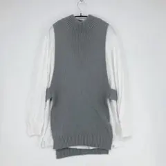 ZARA ザラ レイヤード風 ニットベスト シャツ Mサイズ