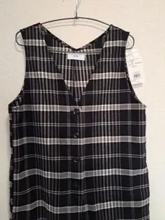 新品タグ付き　チェック柄サロペット