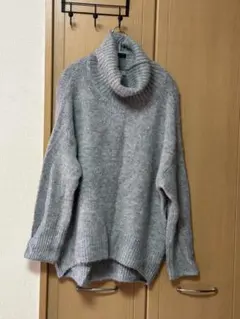 グレー タートルネック セーター 長袖