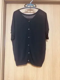 美品✨レプシィム ボタン付2WAYシアーカーディガン 黒 F