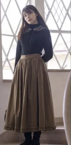 【ゆべし×Samansa Mos2】裾フリルギャザースカート