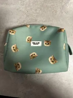 PAUL & JOE 猫柄ポーチ ミントグリーン