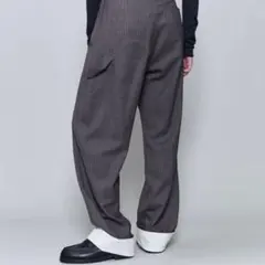 極美品 6 ROKU ストライプ ペインター パンツ 36 ダーク ブラウン