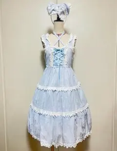 BABY 裾スカラップジャンパースカート JSK サックス 水色 - メルカリ