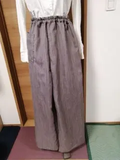 着物リメイクワイドパンツ