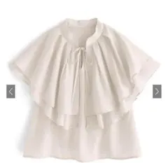 grl ダブルケープカラーショート丈ブラウス[js26]