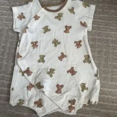 くま柄 ロンパース