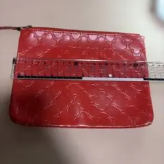 コムデギャルソン　レッド 型押し ポーチのサムネイル
