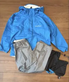 mont-bell モンベル　キッズ　レインウェア　トップス120 パンツ110