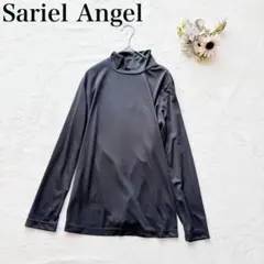 【サリエルエンジェル】ハイネックカットソー（L）長袖 シンプル 黒 伸縮性