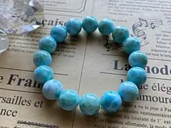 高品質•美品No:1384天然石グリーンラリマーブレスレット早い者勝ち❣ 天然石