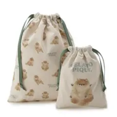 ラスト１　GELATO PIQUE 犬イラスト ポーチ　ポメラニアン