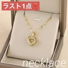 ネックレス ハート　ゴールド ダンシングストーン　韓国　プレゼント　ギフト