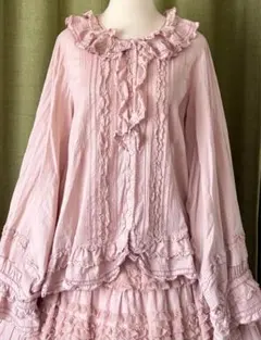 PINK HOUSE ピンクハウス　フリル長袖ブラウス