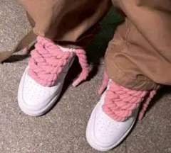 カスタム　ロープ　シューレース　靴紐　ピンク　airfoce1エアフォース p3