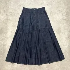 and myera アンドマイラ デニム ロングスカート 大きいサイズLLのサムネイル