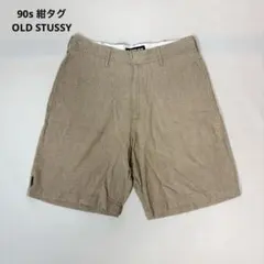 STUSSY コットン ショートパンツ サンドベージュ W32 USA製 80s - メルカリ