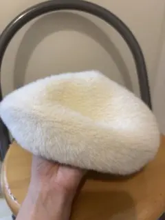 ViS アイボリー ベレー帽 ファー