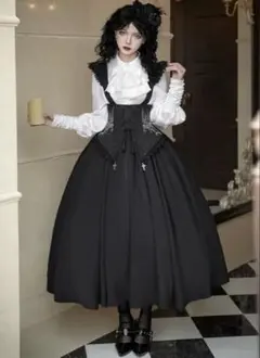 アンジェリックプリティ　裾スカラップ ゴスロリ　バッスルJSK 黒 Classic Party OP (2018) by Angelic Pretty