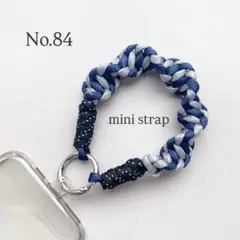 パラコード スマホストラップ ミニ ハンドストラップ 青✖︎シルバー ハンドメイド