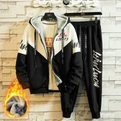 ジャージ メンズ 上下セット スウェット トレーニング パーカー 裏ボア フTD