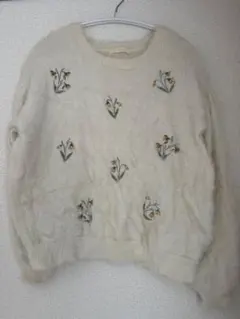 ehkä söpö アイボリー ニットセーター M