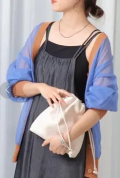 Ray Cassin　配色シアーVネックカーディガン