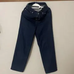 ダークブルーワイドレッグデニム