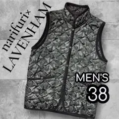 別注 ナリフリ × ラベンハム ジャガード キルティングベスト 迷彩ダウンベスト
