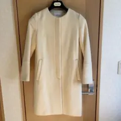 Spick & Span ノーカラーコート アイボリー Sサイズ