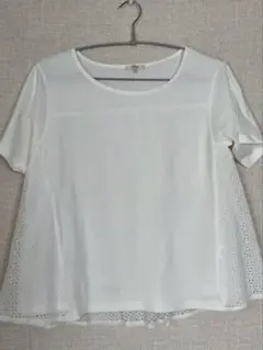 studio CLIP レース切り替えプルオーバー　ホワイトサイズM