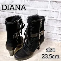 【DIANA】 ダイアナ （23.5cm） サイドジップブーツ スエード レザー